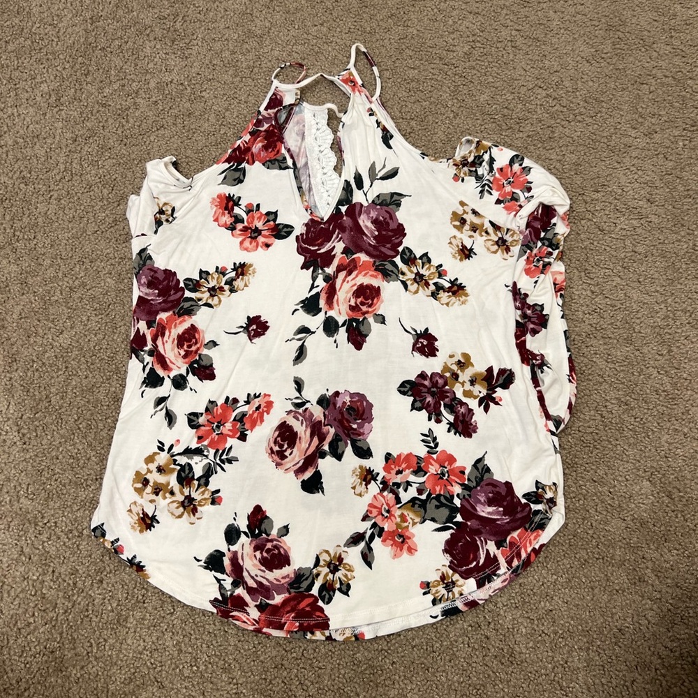 Daytrip cold shoulder floral top - Picture 2 of 4